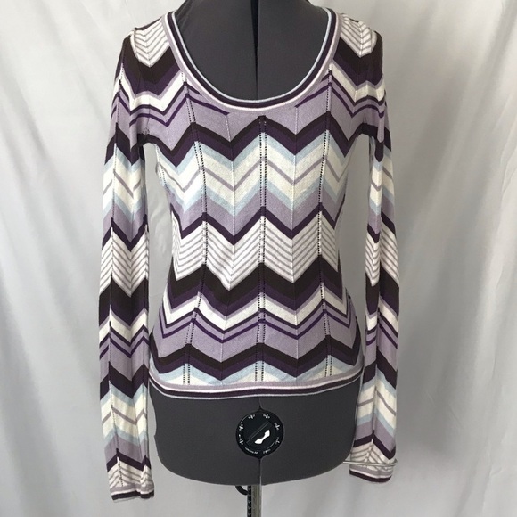 🔴CLEARANCE🔴 Size S H&M Purple Chevron Sweater - Picture 1 of 2